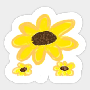 Yellow orange watercolor sunflower art Sticker